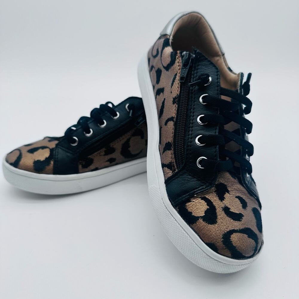 OLD SOLE Leopard Leather animal print GIRLS Kids 3.5 - 34 euro Quality excellent